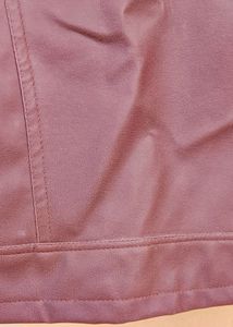 Hermosear Faux Leather Mid Brown Crop Jacket