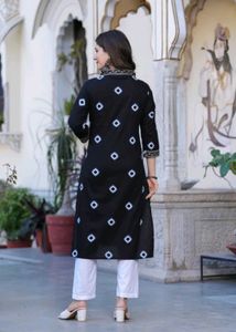 Black Printed Kurta