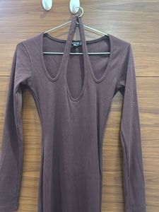 Brown Cutout Maxi Dress