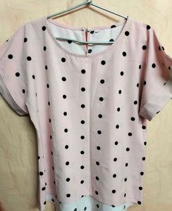 Pink Polka Dot Top