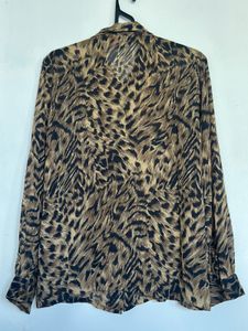 Leopard Print Button-Up Top