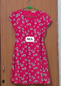 Pink Flower Design Dress