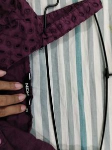 Broderie Anglaise Purple Top