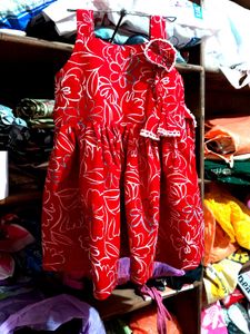 Girls Red Floral Dress