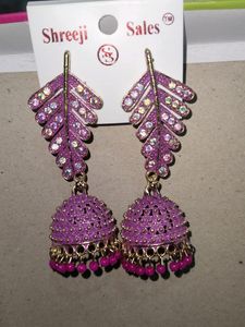 Leave Pattern Jhumkhas Earing