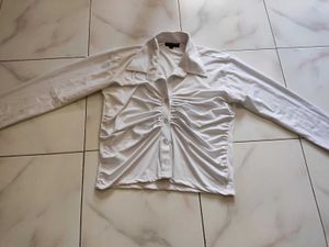Selcouth White Shirt Styled Top