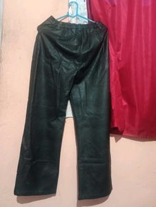Faux Leather Wide Leg Pants