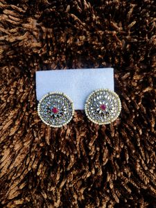 Pearl Kundan Studs