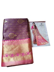 Purple & Gold Floral Saree