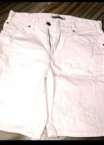 White Denim Shorts