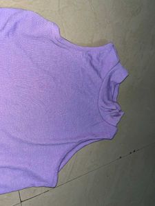 Purple Sleeveless Mock Neck Dress