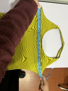 H&amp;M Trendy Green Pattern Mini Dress