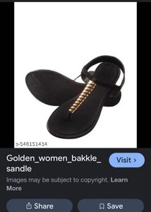 Black &amp; Gold Thong Sandals