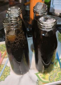 Set Of 2 Fancy Glass Bottles