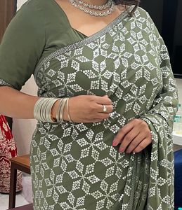Elegant Green Saree(wore Only Once) New
