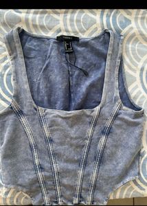Forever 21 Denim Corset Top