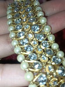 Heavy Pearl And Stone Bracelet