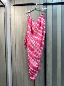 Pink Tie-Dye 3 piece Dhoti Co-ord Set