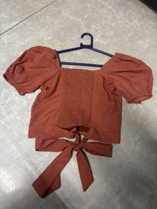 Chic Puff Sleeve Tie Top