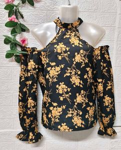 Floral Cold Shoulder Top