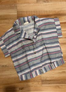 Striped Short Sleeve Button-Down