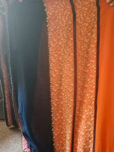 Orange Leaf Print Fabric