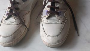 Stylish White &amp; Purple Sneakers