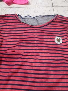 Striped Top With Cold Sleeve