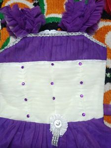 Purple &amp; White Party Dress