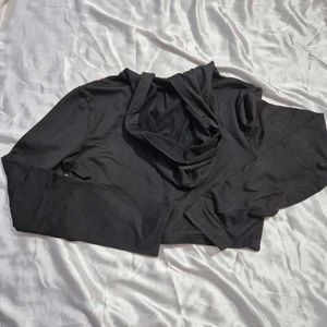 Red Trim Black Hoodie/ crop / goth /spiderman