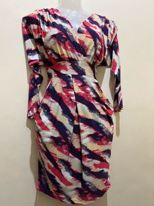 Chromatic Abstract Print Dress