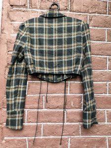 🩶Plaid Cropped Jacket