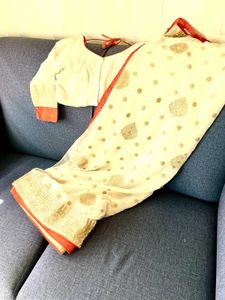 Exquisite Embroidered Sari With Blouse