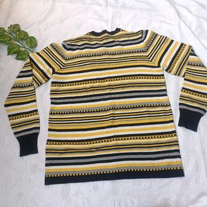 Y2k Striped Knit Sweater 💛 🖤