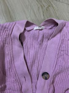 Lilac Cropped Knit Cardigan