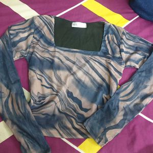 Zara Marble Print Top