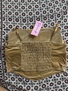 Gold Velvet Corset Top