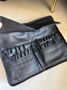 Europe Girl Makeup Brush Pouch Leather - Big