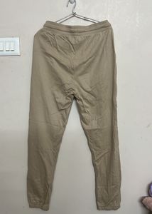 Casual Beige Drawstring Pants