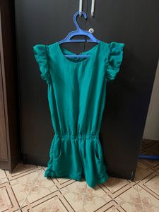 Green Ruffle Romper