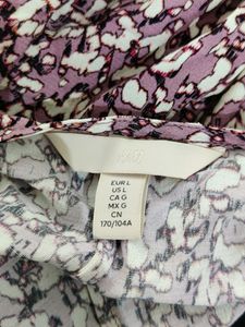 H&amp;M Mauve Printed Wraparound Dress (Womem)