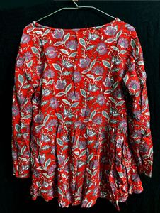 Red Floral Print Top