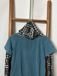 Madame Winters Check T Shirt With Hood