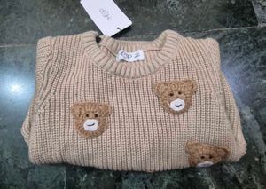 Cute Bear Applique Knit Sweater kids 1-2 years