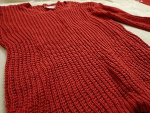 Beautiful Red Crochet Top ..Full Sleeves And Free
