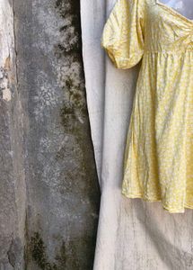 Yellow Floral Mini Dress