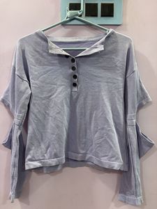 Y2K Elbow Cut Out Crop Top