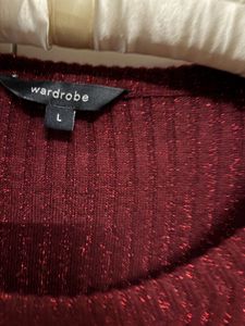 Burgundy Ribbed Knit Top