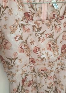 pastel colour floral midi dress.