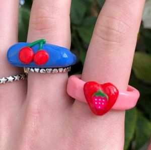 3 × ❤️ Y2K Chunky Clay Rings ✨